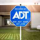 ADT Security Signs(28IN All aluminum), Metal Yard Sign with Stake,Heavy Duty Weather Resistance Sign
