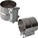 3" Inch Exhaust Clamps Stainless Steel Muffler Band Clamp for 3" Inner Diameter to 3" Outer Diameter Turbo Downpipe Tip Car System Connection (2 Pack)