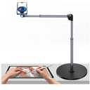 yAyusi Heavy Duty Aluminum Magnetic Overhead Tripod for iPhone, 13.7 in Long Overhead Phone Mount, Flexible Articulating Arm Phone Mount for Desk for Live Streaming, Meeting, Cooking