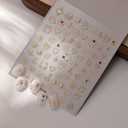 Gold Nail Art Stickers 5D Embossed Gold Nail Stickers Star Nail Decals with Heart Moon Bow Design Self Adhesive Nail Stickers Gold Star Nail Art Supplies for Women Manicure Nail Art Decorations