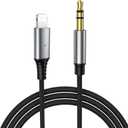 iSkey [Apple MFi Certified Aux Cord for iPhone, 3.5mm Aux Cable for Car Compatible with iPhone 14 13 12 11 XS XR X 8 7 6 iPad iPod for Car Home Stereo, Speaker, Headphone, Support All iOS (Silver)