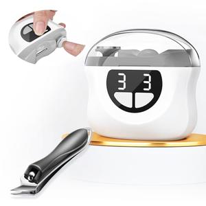 Electric Nail Clipper, 2 in 1 Improved Nail Clippers Set, 2026 Improved Automatic Nail File Trimmer with Polishing for Kids, Adult, Seniors, Men, Caregivers (Gift Oblique Nail Clippers)-Grey