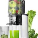 Cold Press Juicer, 5.8" Wide Feed Chute Juice Extractor Machine with 400W, High Juice Yield, Slow Masticating Juicer for Whole Vegetables & Fruits, Metallic Silver