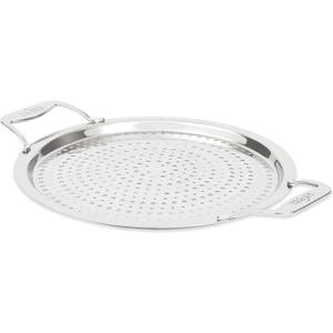 All-Clad Accessory, Stainless Steel Strain & Splatter Guard, 10.5-Inch, Easy, Mess-Free Straining, Multifunctional Design, Pots and Pans, Cookware, Kitchen Gadgets, Cooking Tools, Silver