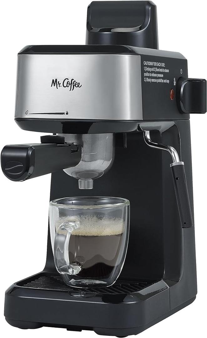 Mr. Coffee 4-Shot Steam Espresso Cappuccino and Latte Maker with Stainless Steel Frothing Pitcher