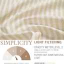 jinchan Tab Top Linen Kitchen Curtains 24 Inches Striped Tier Curtains Farmhouse Modern Cafe Style Small Window Treatments Airy Light Filtering Rod Pocket for Living Room Bathroom 2 Panels Beige