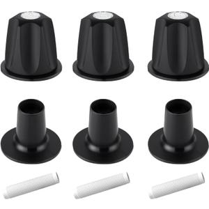 Shower Knobs Replacement Kit 3-Piece, Matte Black Hot and Cold Shower Knob Compatible with Price Pfister Verve Bathtub Tub Faucet Handle Remodel Trim Kit