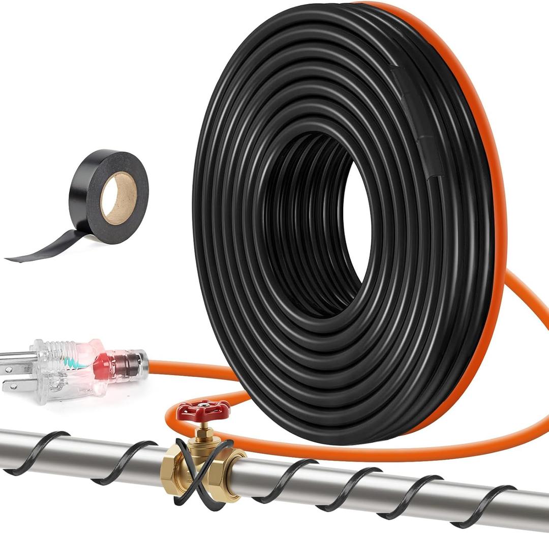 2.5FT3FT-200FT Pipe Heating Cable for Pipe Freeze Protection, Heat Cable for Water Pipes(Metal and Plastic), Pipe Heat Tape Keeps Water Flowing at -40F 5w/ft, 120V Plumbing fixture