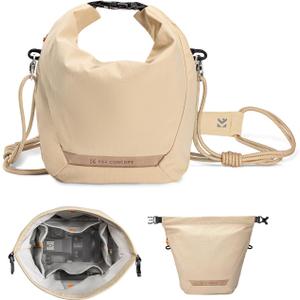 K&F Concept Camera Sling Bag Small Compact Case, Cute Soft Camera Pouch Handbag for Urban Street Photography (02-Beige)