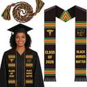 Black Girl Graduation Stole - Kente Honor Cord, Nurse Nursing School Black Female Graduates Medical Ceremony Accessory Gifts Class of 2026