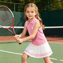 ALISISTER Girls Pink Dresses Size 3-4T Toddler Tennis Dresses for Girl Kids Pleat Skirt Golf Polo Outfits Summer Spring Sleeveless Casual Cute Uniform School Dress 