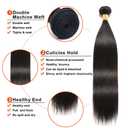 Human Hair Bundles Straight Human Hair Bundles #1B Straight Bundle 14 16 18 inch Unprocessed Brazilian Natural Black Color #1B Bundle 150g
