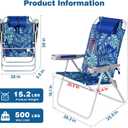 SUNNYFEEL Oversized Tall Folding Beach Chair Lightweight, 17" Portable Sand Chair for Adults Heavy Duty 500 LBS with Cup Holders, Foldable High Camping Lawn Chairs for Camp/Outdoor/Picnic/Sports