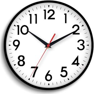 DAXSMY 16 Inch Wall Clock, Large Wall Clocks Battery Operated, Big Silent Non-Ticking Analog Clock Decorative for Living Room, Office, Kitchen, Outdoor,Classroom, Bedroom, Bathroom, School(Black)