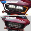 LED Headlight Vent Turn Signal for Road Glide, LED Fairing Vent Accent Lamp Indicator Side Lights for Harley Road Glide FLTRX Special FLTRXS CVO Ultra FLTRX 2015-2024 Accessories (Smoked Lens)