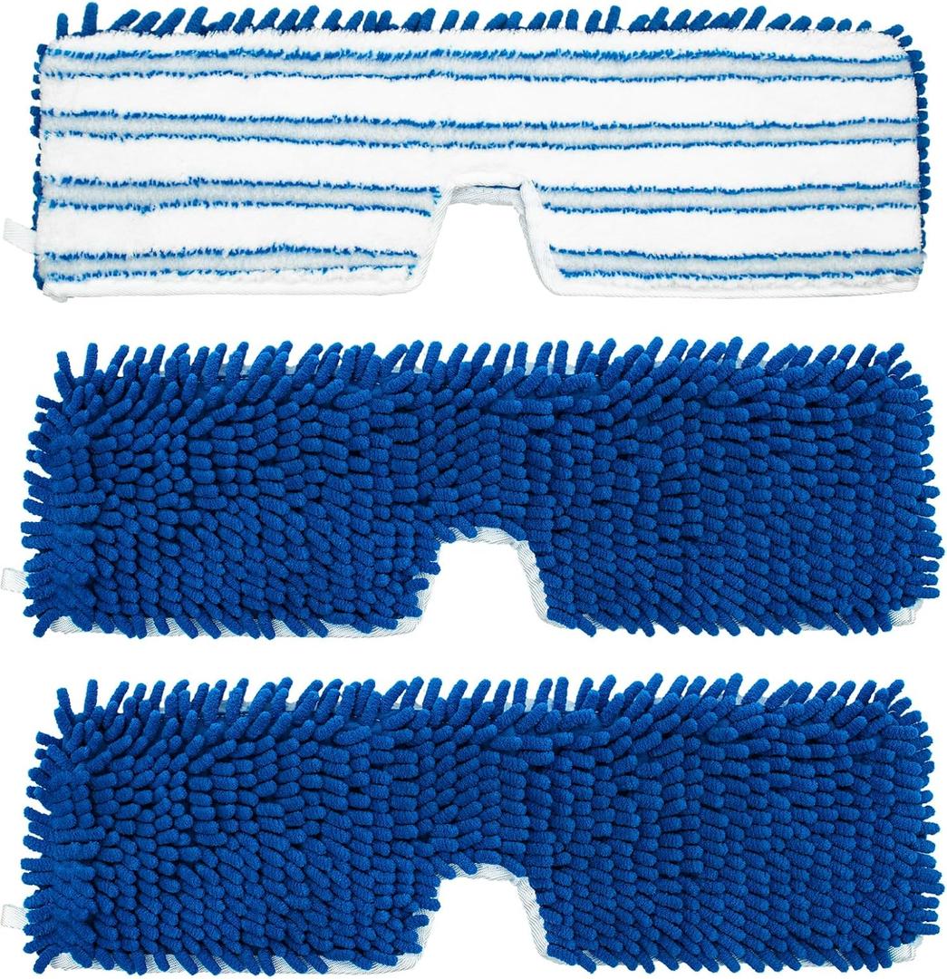3 Pack Mop Heads Replacements for Ocedar Dual-Action Microfiber Flip Mop, Double Sided Mop Replace Head Mop Refills with Microfiber & Chenille for Dry Wet Use, Reusable, Machine Washable