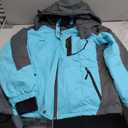 GEMYSE Women's Mountain Waterproof Ski Snow Jacket Winter Windproof Rain Jacket(Acid Blue, L)