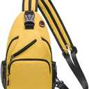 SUIKIHUM Convertible Sling Bags for Women Men, Lightweight Crossbody Backpack Daypack Fit for 11" Tablet for Casual Travel Sport Hiking (Yellow)