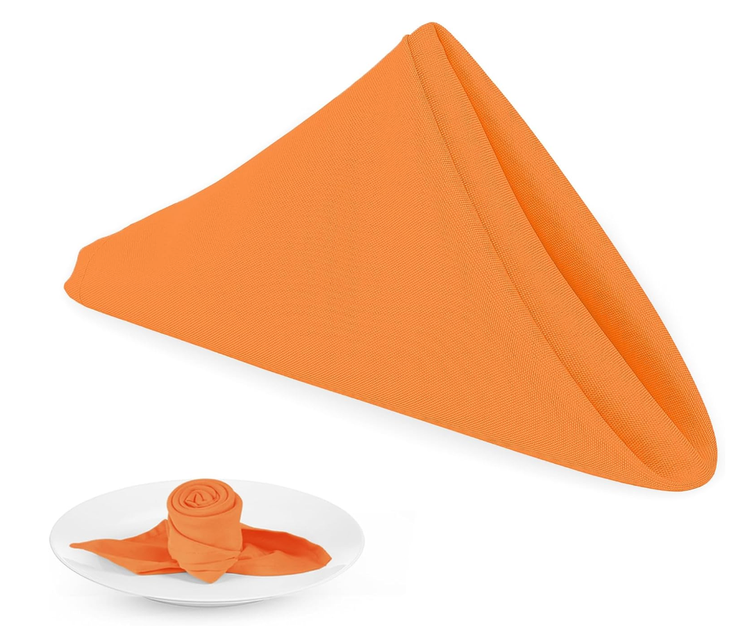 PLOYMONO Baby Blue Heavy Duty Cloth Napkins - 17 x 17 Inch Solid Washable Polyester Dinner Napkins - Set of 8 Napkins with Hemmed Edges - Great for Weddings, Parties, Spring Easter Summer & More