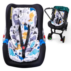 THE KENKYO Infant Car Seat Insert, 2-in-1 Reversible Baby Car Seat Cushion, Carseat Head & Body Support for Newborn, Soft Stroller Cushion Insert for Bouncer, Swing, Baby Registry Seach (Dinosaur)