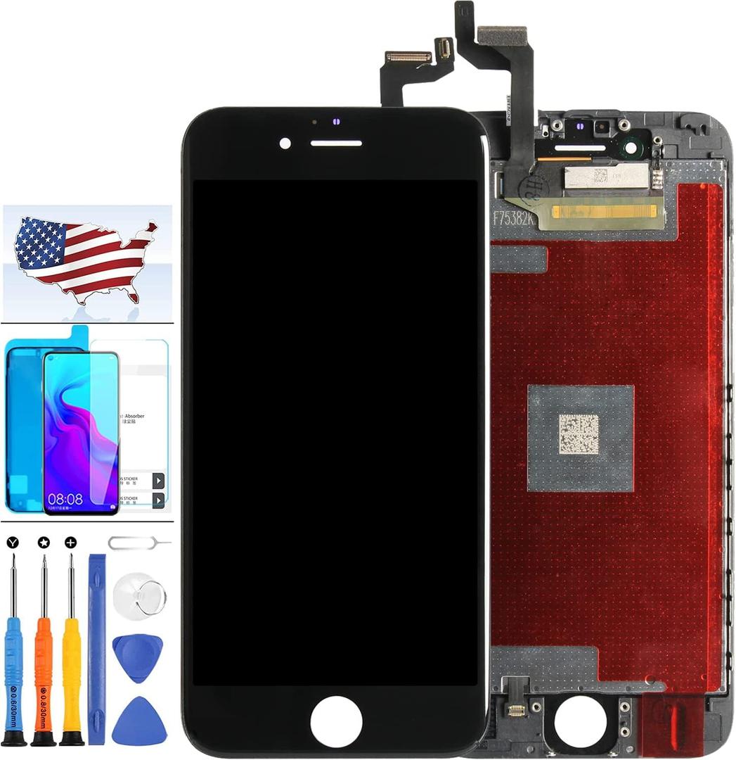for iPhone 6S Screen Replacement (Model: A1633 A1688 A1691 A1700) Screen Replacement for iPhone 6S 4.7inch LCD Touch Digitizer Display Glass Full Assembly Parts Kit with Repair Tools (Black)