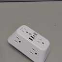 Addtam Surge Protector Outlet Extender, 6-Outlet Splitter with 4 USB Wall Charger(PD 20W), Multi Plug Wall Outlet 1800J Power Strip for Home Office Dorm Room Essentials (White)