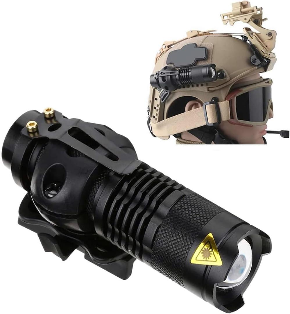 Tactical Flashlight Helmet Mounted LED Light Compatible with Fast IBH MICH2000 Helmet