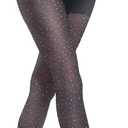 CharnmRose Sparkly Tights for Women High Waist Pantyhose Rhinestone Stockings Sheer Tights (Small-Medium, Black)