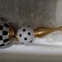 Jenaai 24" Large Black and White Checkered Decor Resin Home Halloween Decor