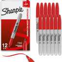 Sharpie Permanent Markers Set Fine Tip Markers Quick Drying And Fade Resistant For Plastic Metal Wood And More Drawing Coloring And Poster Marker Red 12 Count