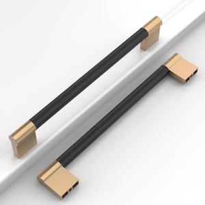 10 Pack Matte Black and Champagne Bronze 7-1/2 Inch(192mm) Hole Center Knurled Kitchen Cabinet Handles Cabinet Pulls Kitchen Drawer Pulls Hardware Handles Bathroom Cabinets Handles