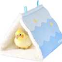 10.2*6.7in Winter Bird Nest House -Cabin-Style Hanging Hammock Bird Cage Plush and Fluffy Bird Hideaway Bed Soft and Comfortable Suitable for Parrots, Budgies, Long-tailed Parrots, and Small Birds (Large)