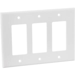 Leviton 3-Gang Decora/GFCI Device Wallplate, 80611-W, White