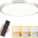 LED Flush Mount 13 Inch Ceiling Lights Fixture with Remote Control,Ceiling Lights Round,Dimmable 24W 2500LM 3000K-6500K Light Color Adjustable, Modern Ceiling Lamp for Kitchen Bedroom