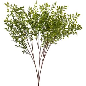 Artificial Plants Stems 3pcs Branches for Vase Faux Greenery Stems Plant for Shop Garden Office Home Dcor (45"/Each Branch) (3, Green)