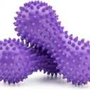 Peanut Shape PVC Hard Spiky Massage Ball Trigger Point Deep Tissue Massaging Hand Foot Massager Roller Ball Tension Muscle Relax - 2 Pack, Purple (Purple)