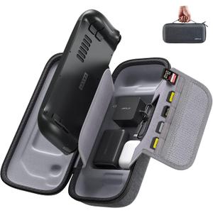 JSAUX Carrying Case Compatible with Steam Deck (OLED), Protective Hard Shell Bag Built-in Charger Storage, Portable Travel Carrying Case for Steam Deck Console & Accessories - BG0102