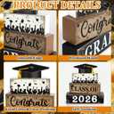 2026 Graduation Table Decorations Class of 2026 Senior Congrats Grad Tiered Tray Decor Wood Cap Block Signs Indoor College High School Party Tabletop Centerpiece for Tables Sign Home Shelf Office Desk