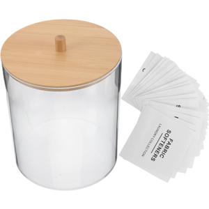 Acrylic Laundry Storage Container Labels Round Tissue Dispenser for Detergent and Softener for Organizing Laundry Room Supplies