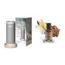 Homedics SereneScent Mini Rechargeable Waterless Diffuser, Adjustable Mist Intensity & Ambient Light, Gray+Homedics SereneScent Vanilla Cedarwood Home Fragrance Oil, 15 ml, Natural Everyday Collection