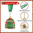 10 x Abaokai 3 Pieces Christmas Ugly Sweater Medal Christmas Style Neck Ribbon, Award Contest Medals Christmas Tree Ornament for Ugly Sweater Contest Party, Best Ugly Christmas Sweater Trophy Award