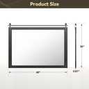 Brightify Black Bathroom Mirror, 40"x30" Farmhouse Wall Mirror
