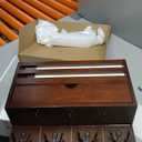 Rebee Vision Farmhouse Wood Mail Organizer Wall Mount - Key and Mail Holder for Wall with Storage Drawer and 7 Key Hooks - Rustic Home Decor for Entryway, Office and Garage (Retro Brown)