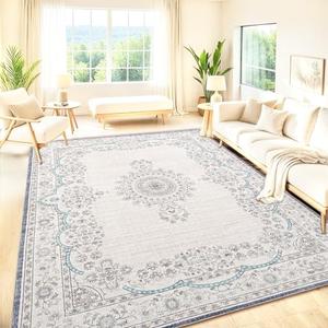 Istana 8x10 Area Rugs - Pink Beige Whisper/Grey/Blue Area Rugs 8x10 - Foldable Machine Washable Rug 8x10 - Stain Resistant Rug for Bedroom - Modern Rugs for Living Room 8x10 - Carpet Living Room