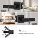 Matte Black Door Handle Heavy Duty, Keyed Alike Entry Door Lever, Door Knobs with Lock and Key, Square Door Lever for Bedroom, Bathroom and Front Door