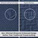 Love's cabin Quilts for Queen Bed Navy Blue Bedspreads - Soft Bed Summer Lightweight Bedspread Comforter - Modern Style Wave Pattern Coverlet for All Season - 3 Pieces (1 Quilt, 2 Pillow Shams), Full/Queen
