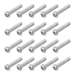 uxcell 20Pcs #10-32 x 3/4" Torx Security Machine Screws, 304 Stainless Steel Button Head Screws Bolt Tamper Resistant for Anti-Theft Tamper Proof, Silver