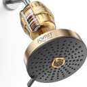 Filtered Shower Head COMBO for Healthier Skin & Hair | 3 Mode High Pressure Shower Heads with 25-Stage Filtration | Removes 99.947% Chlorine & Heavy Metals | Shower Head ith Filters Set- Golden