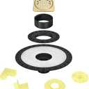 4 Drain Grate Kit - Compatible with Schluter Systems Kerdi Shower Drain - Shower Floor Drain Kit with Flange - SUS 304 Stainless Steel Grate & 2 Inch ABS Flange & CUPC Certification - Brushed Brass