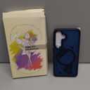 for Samsung Galaxy S25 Case, Matte Magnetic Phone Case with 1 Screen Protector, Support for Magsafe, Translucent Frosted Shockproof Protective Cover for Samsung Galaxy S25, Navy Blue